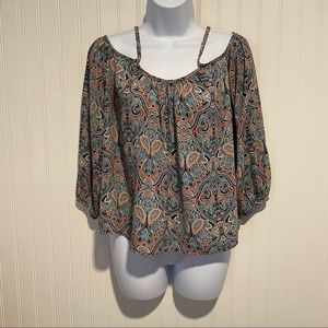 Cupcakes & Cashmere Julina paisley cold shoulder